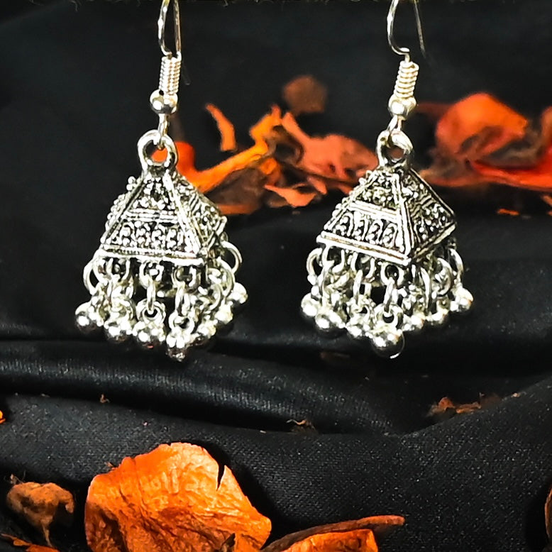 SILVER PLATED MODERN JHUMKAY