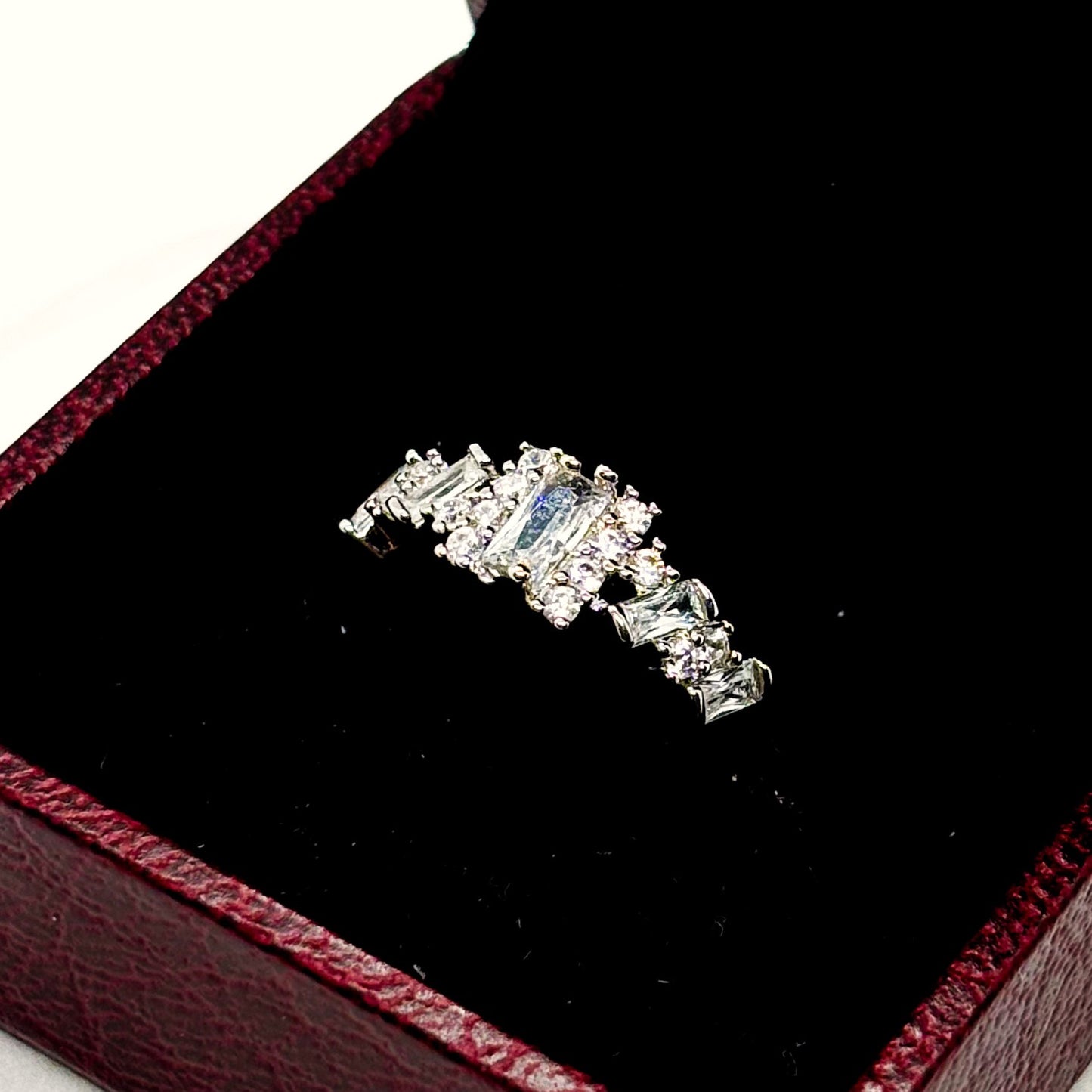 TIMELESS CRYSTALS SILVER PLATED RING