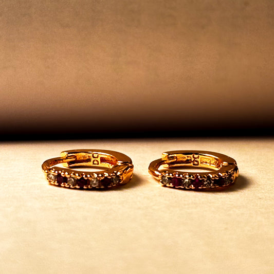 PINKISH STONES UPPER EARINGS/NOSE RINGS
