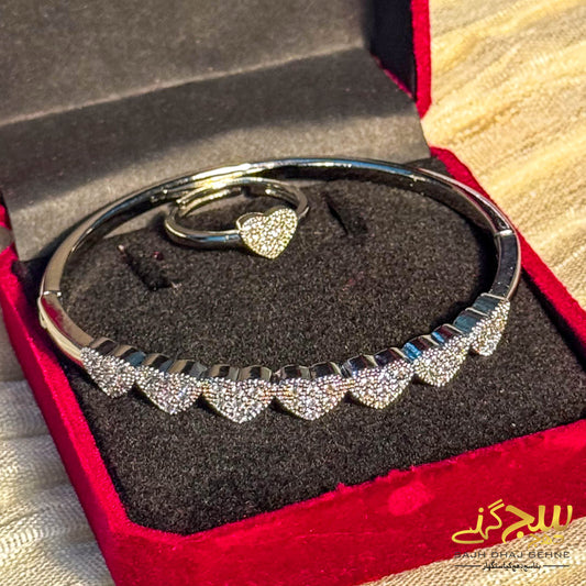 GOLDEN HEARTBEAT BRACELET & RING SET