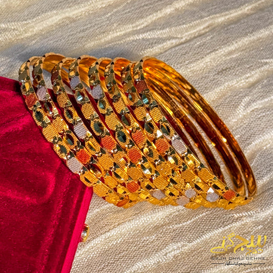 GOLDEN HARMONY MULTICOLOR LINK BANGLES