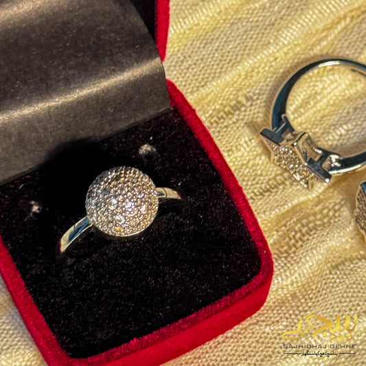 MOONSHINE STUDDED SILVER RING