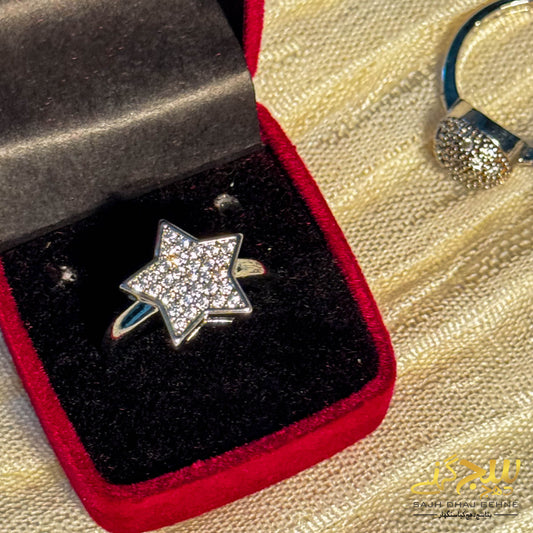 STARLIGHT SPARK STUDDED SILVER RING