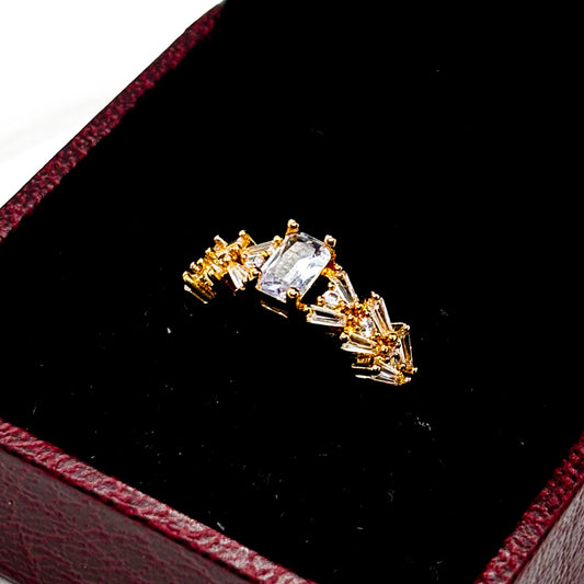 TIMELESS CRYSTALS GOLD PLATED RING