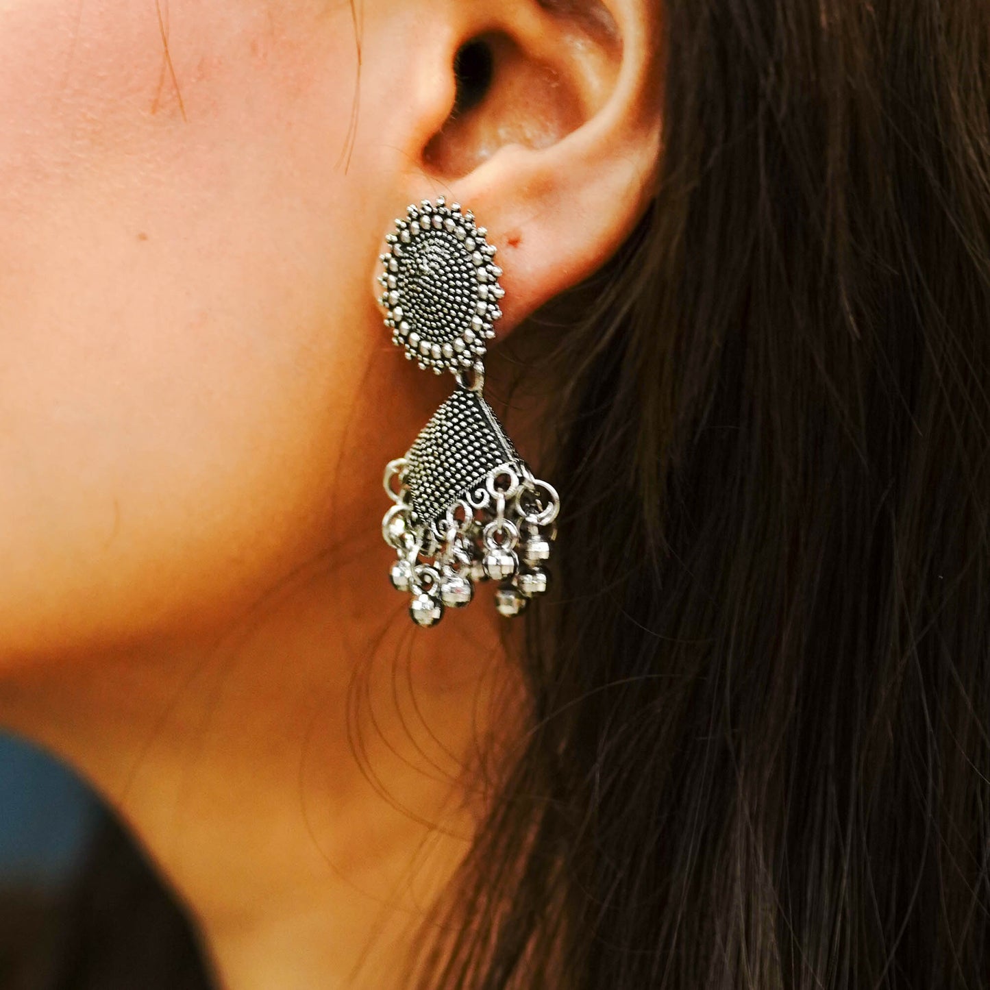 DOUBLE DAZZLE SILVER EARRINGS