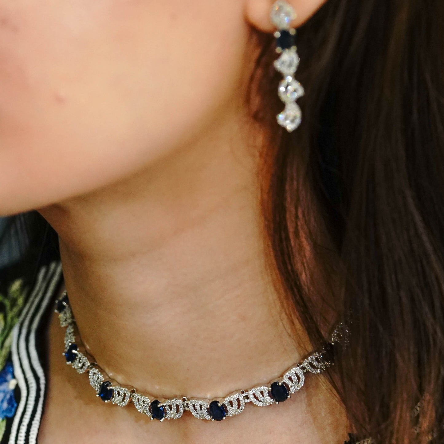 TWILIGHT LINKS – SILVER & STONE NECKLACE SET